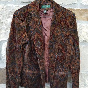 Ralph Lauren velvetene Paisley Blazer